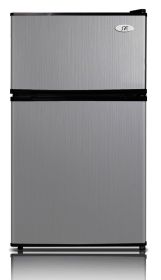 3.1 cu.ft. Double Door Refrigerator with Energy Star - Stainless Steel