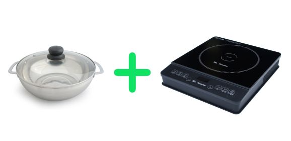 1800W Induction Cooktop + Stainless Steel Pot