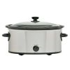 6 Quart Oval Slow Cooker, Stainless Steel Finish, Glass Lid,