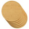 Chopping Boards 6 pcs Ø11.8"x0.6" Bamboo