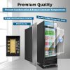 ORIKOOL Glass Door Merchandiser Refrigerator 19.3 Cu.ft Swing Door Commercial Display Refrigerators Merchandising Refrigeration with LED Top Panel