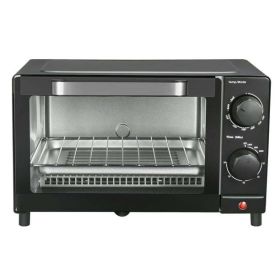 4 Slice Toaster Oven with 3 Setting, Baking Rack and Pan, Black, New (Color: black)